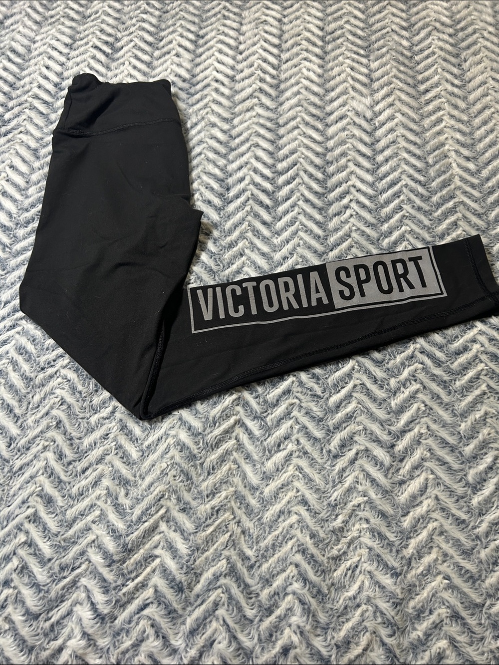 Victoria Sport Black Athletic Leggings with Logos - Picture 8 of 9